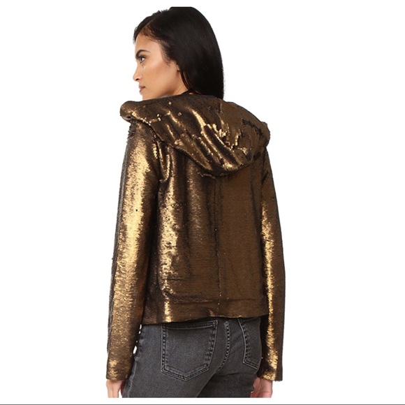 FREE PEOPLE SEQUIN HOODED JACKET - Picture 3 of 5